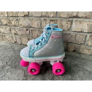 Chicago Skates Glitter Blue Silver Rhinestone High Top Roller Skates Kids J11